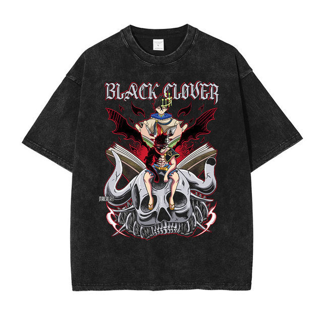 Black Clover Vintage gewaschenes Anime-Shirt