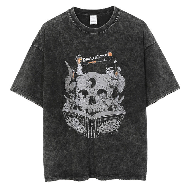 Black Clover Vintage gewaschenes Anime-Shirt
