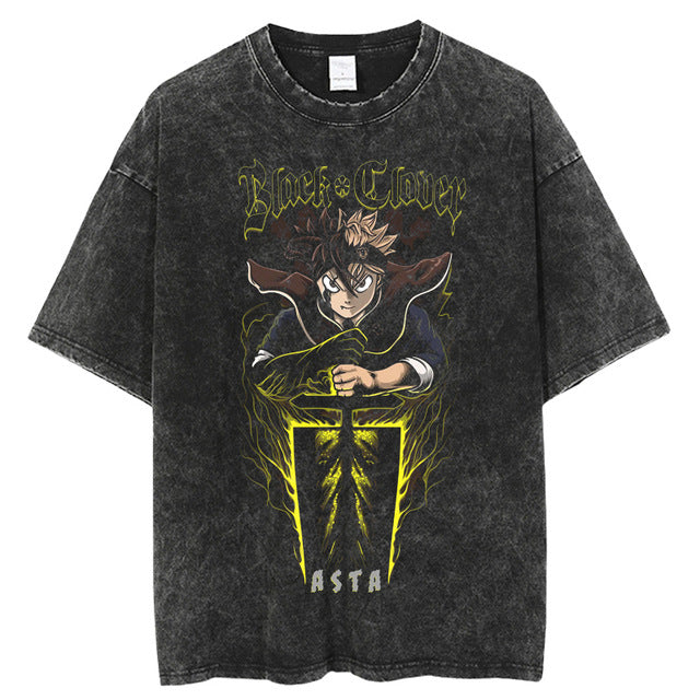 Black Clover Vintage gewaschenes Anime-Shirt