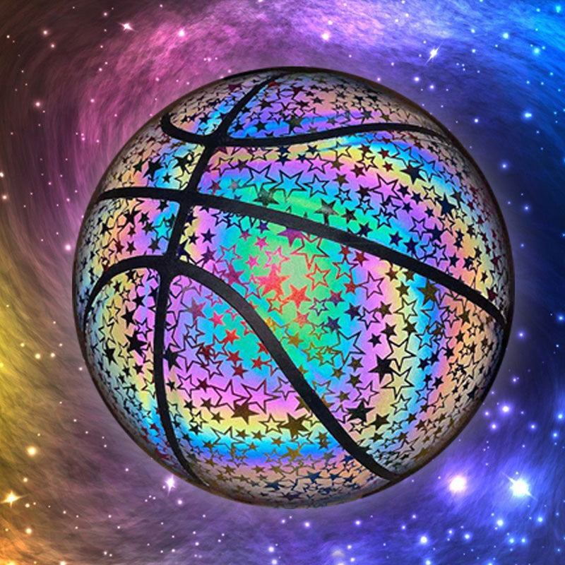 VVS Holografischer Basketball im Dunkeln leuchtend – Ultimativer Sportball für Nachtspiele mit reflektierendem Leuchten