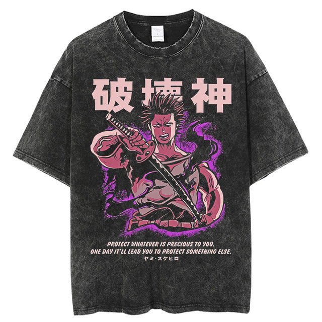 Black Clover Vintage gewaschenes Anime-Shirt