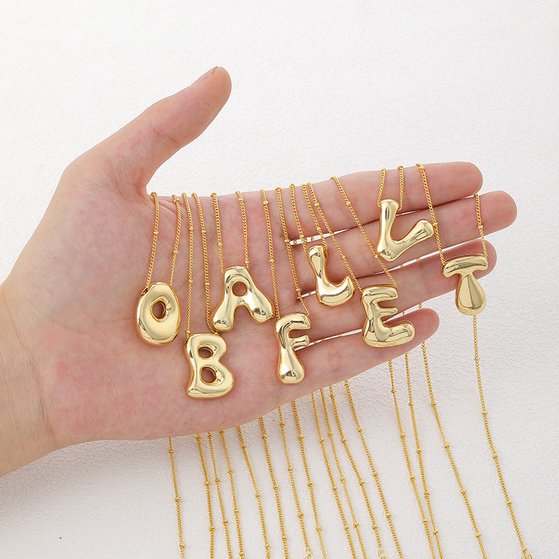 VVS Jewelry™ Chubby Bubble Halskette mit Anfangsbuchstaben