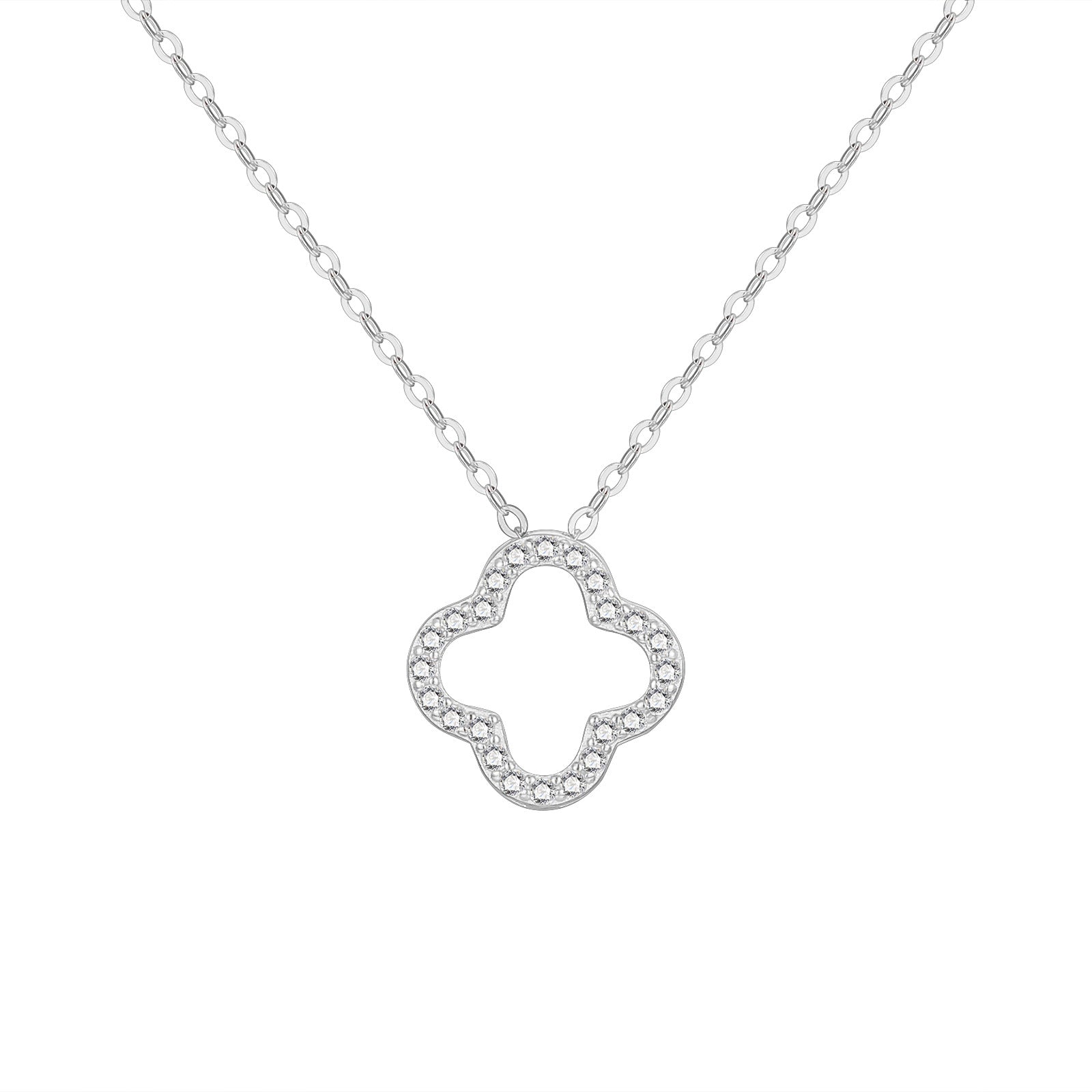 VVS 925 Sterling Silber Moissanit Hohl C Halskette