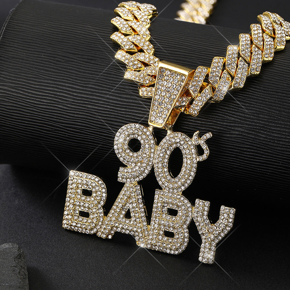 90er BABY Anhänger Kubanische Kette