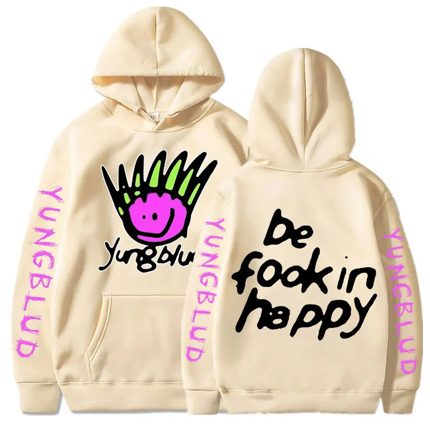 Yungblud Be Fookin' Happy Grafik Hoodie