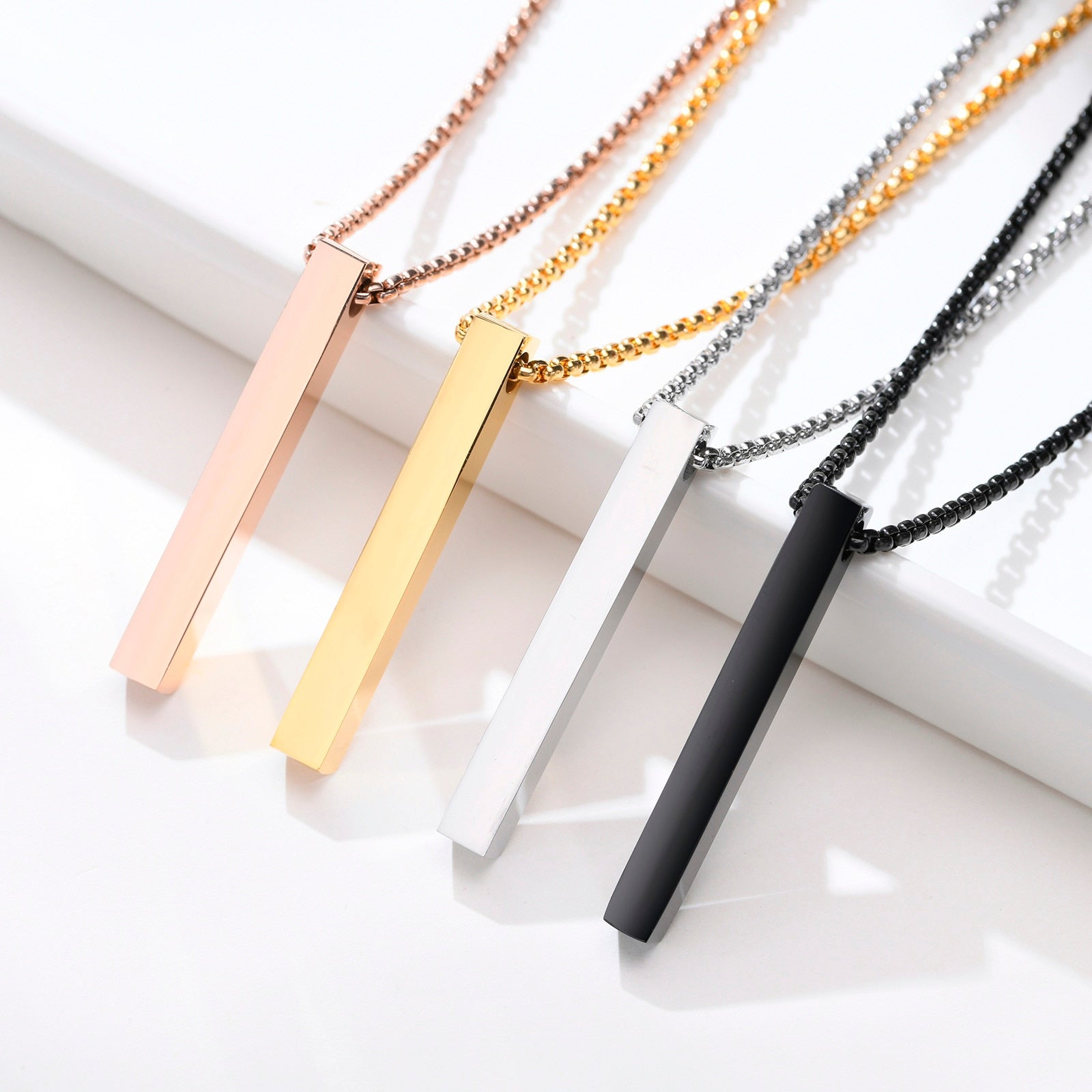 VVS Jewelry 5 mm minimalistische Box-Anhängerkette für Herren