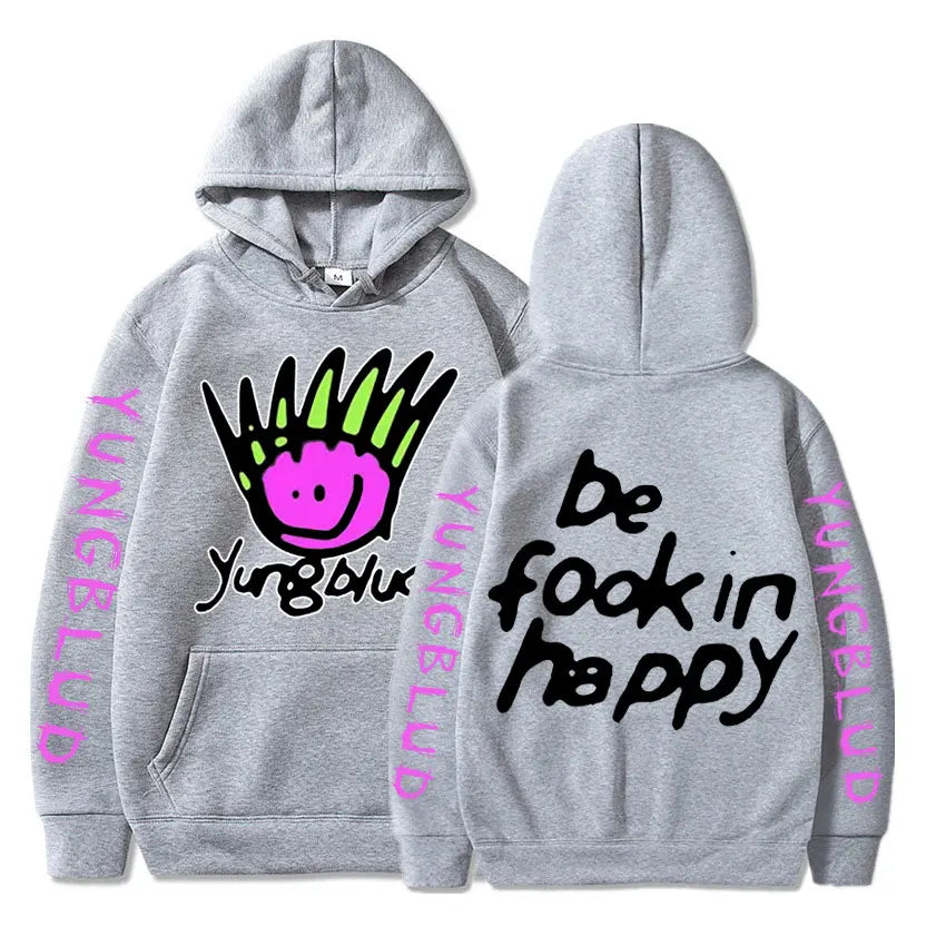 Yungblud Be Fookin' Happy Grafik Hoodie
