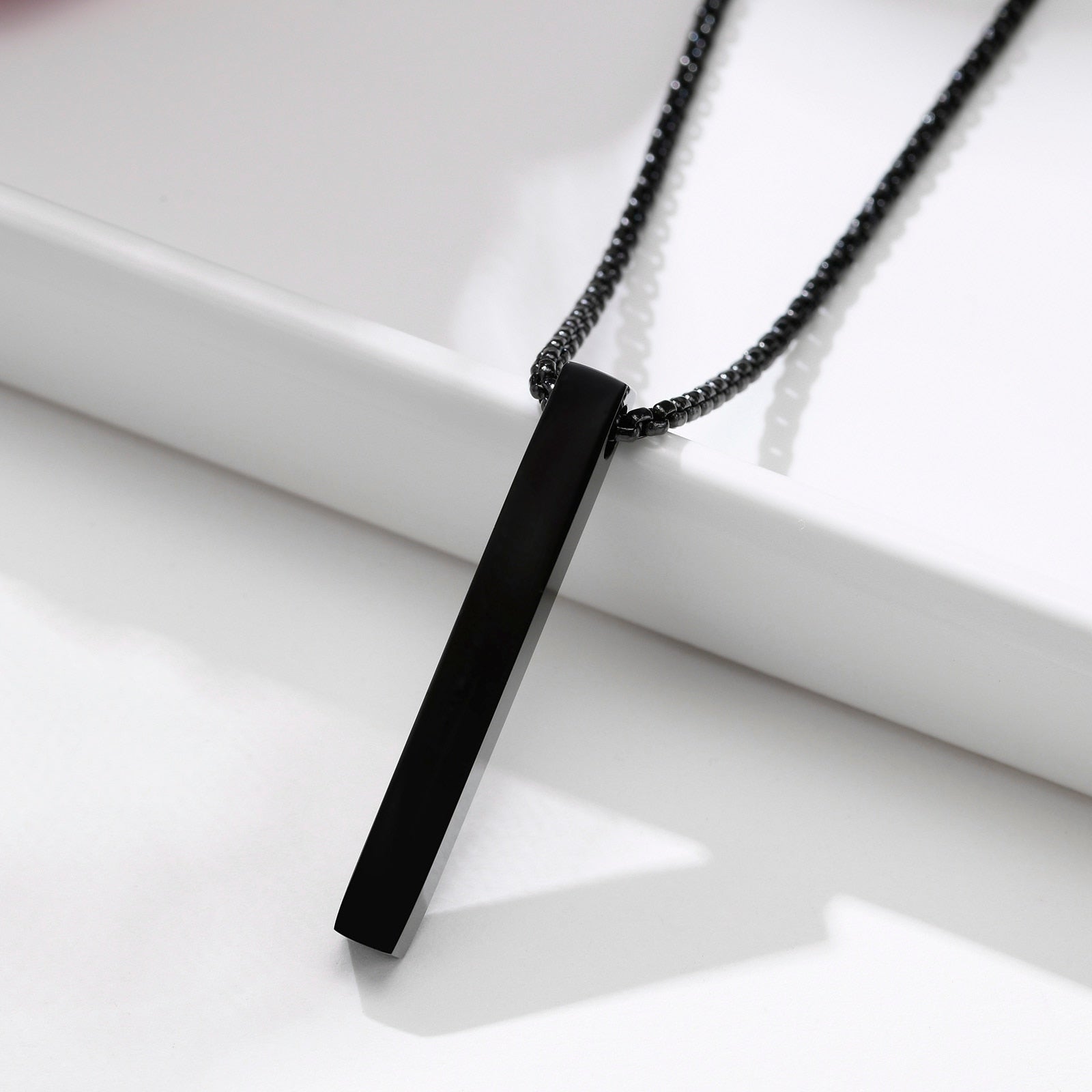 VVS Jewelry 5 mm minimalistische Box-Anhängerkette für Herren