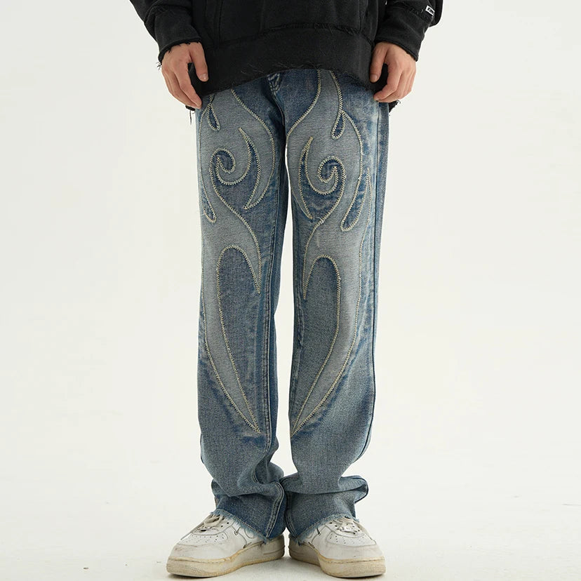 Lässige VVS-Retro-Jeans mit geradem Bein