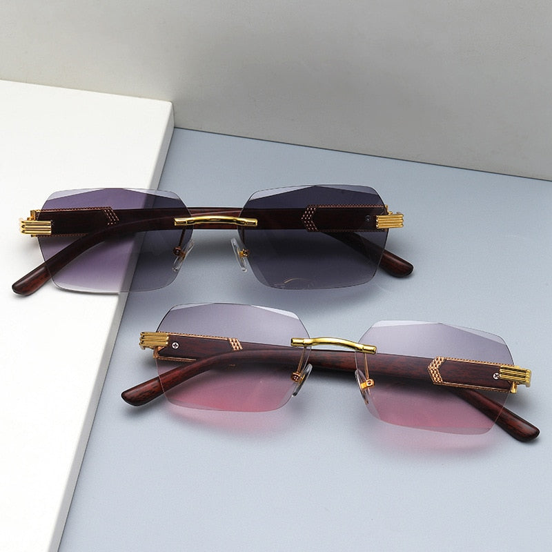 VVS Jewelry – Luxuriöse, randlose, quadratische Sonnenbrille