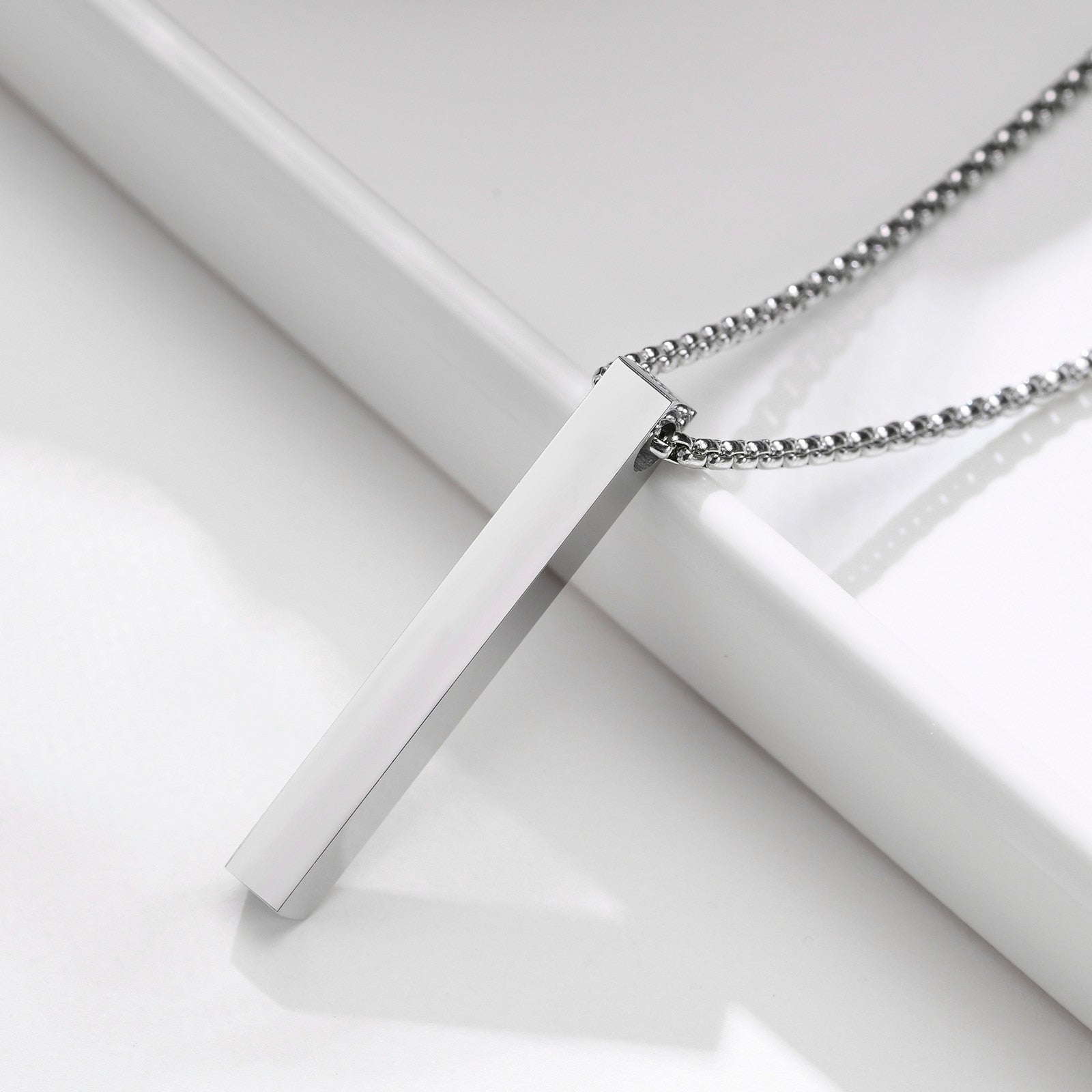 VVS Jewelry 5 mm minimalistische Box-Anhängerkette für Herren