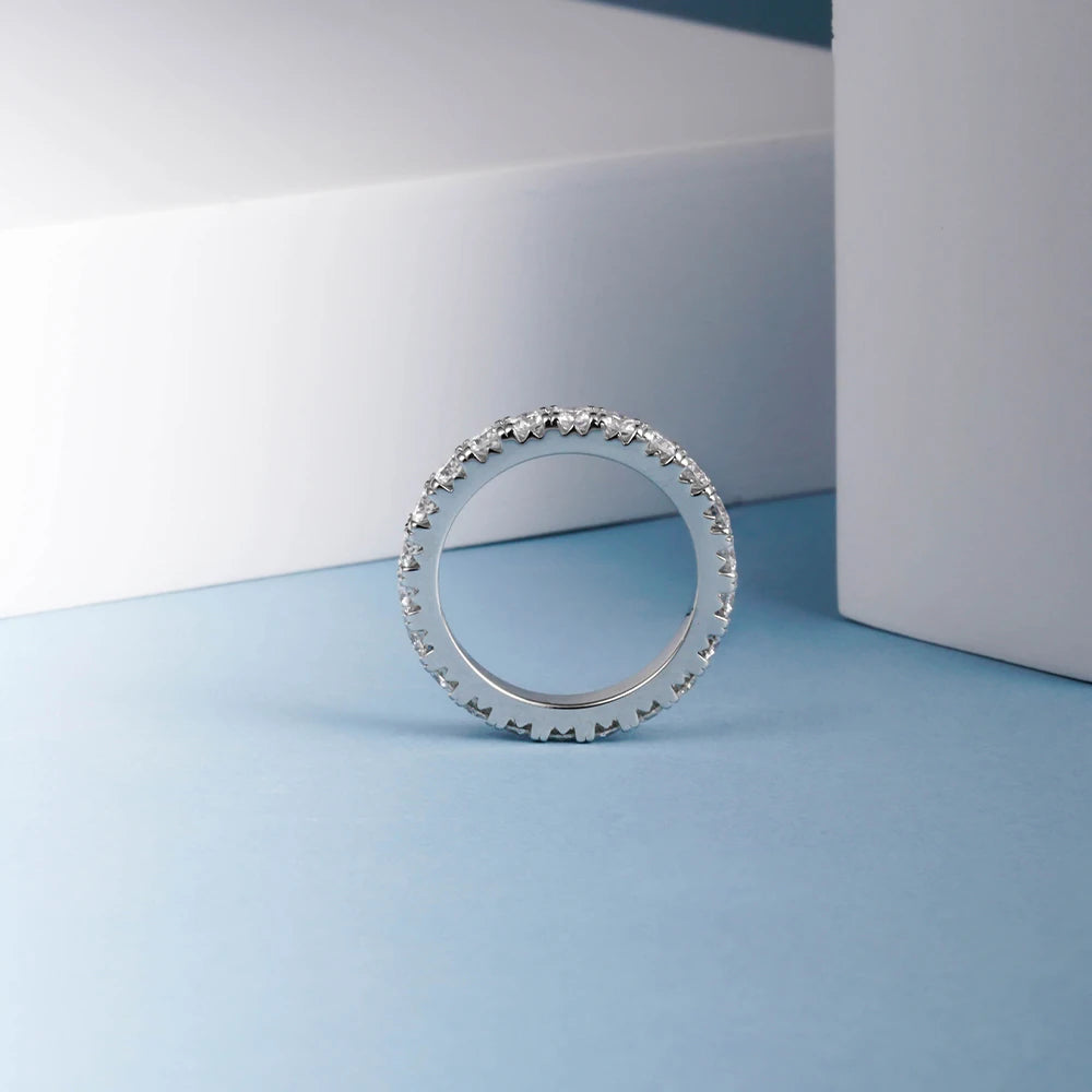 925 Sterling Silber Moissanit Eternity Ring