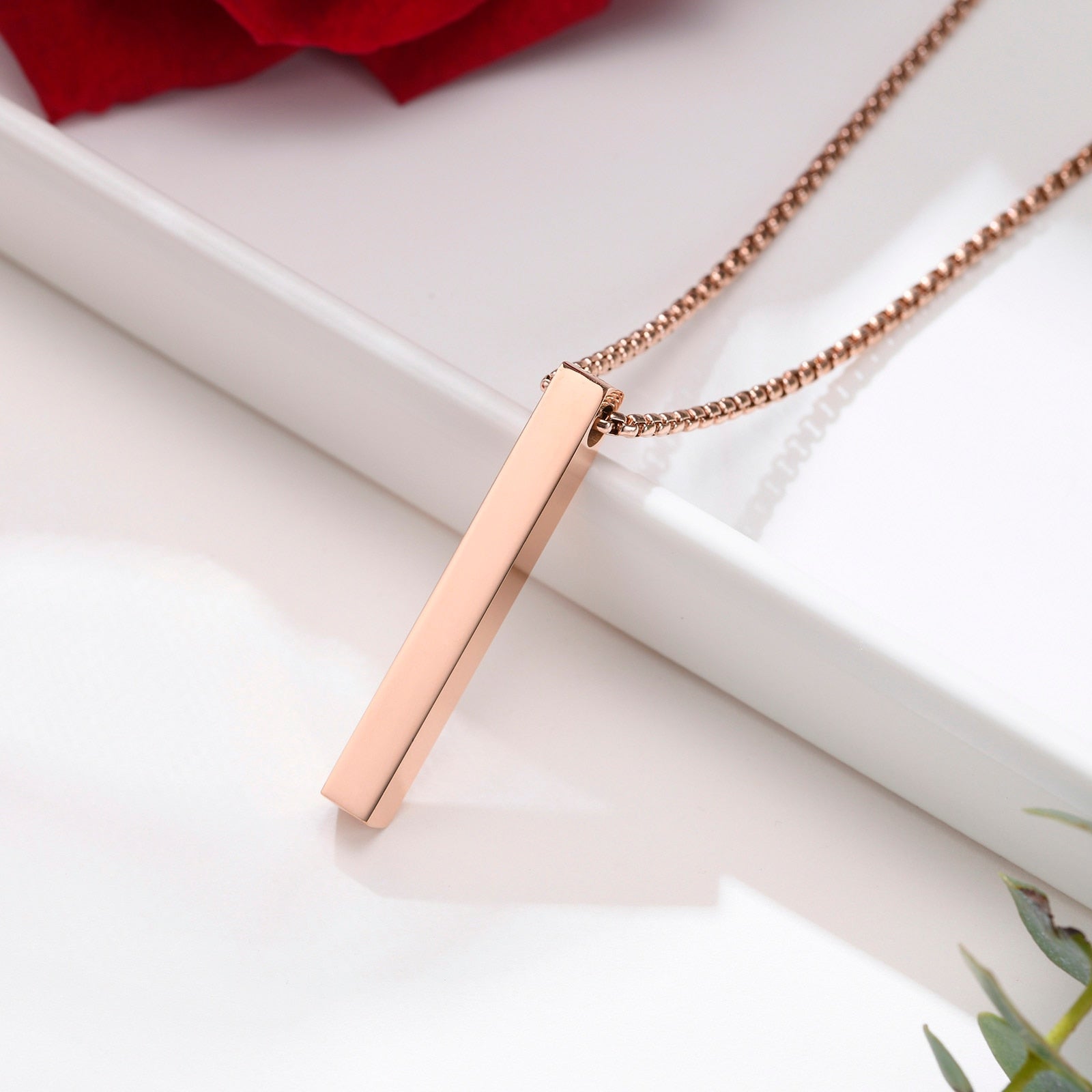 VVS Jewelry 5 mm minimalistische Box-Anhängerkette für Herren