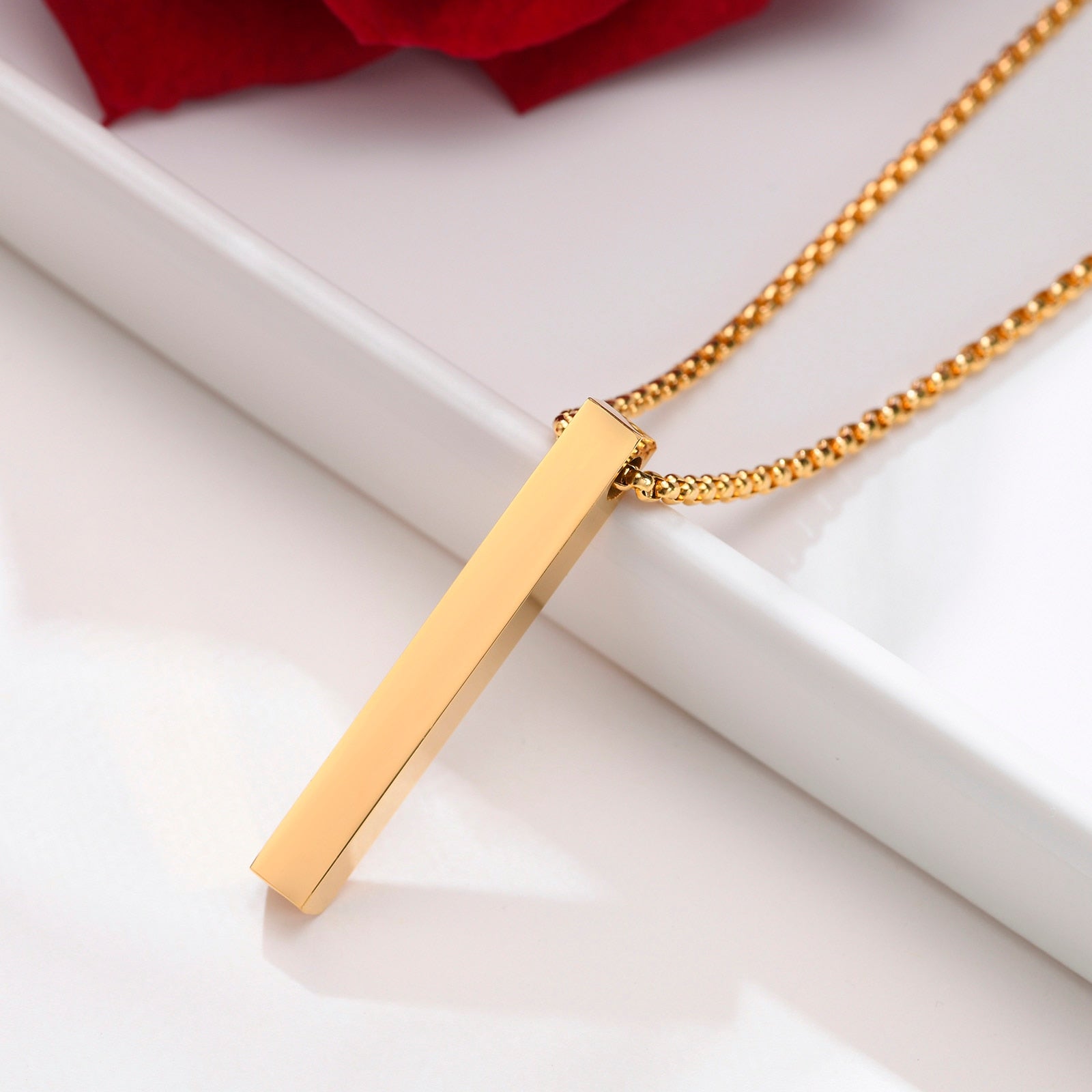 VVS Jewelry 5 mm minimalistische Box-Anhängerkette für Herren