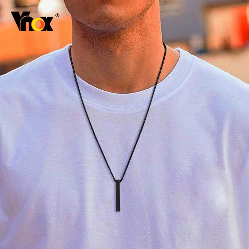 VVS Jewelry 5 mm minimalistische Box-Anhängerkette für Herren
