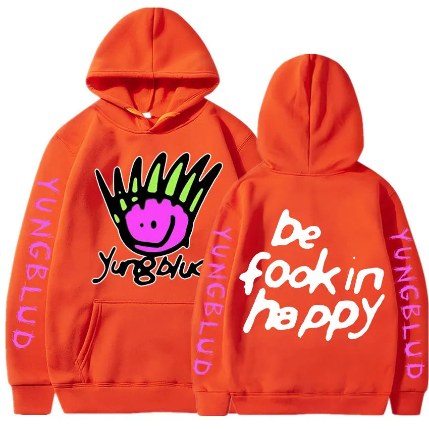 Yungblud Be Fookin' Happy Grafik Hoodie
