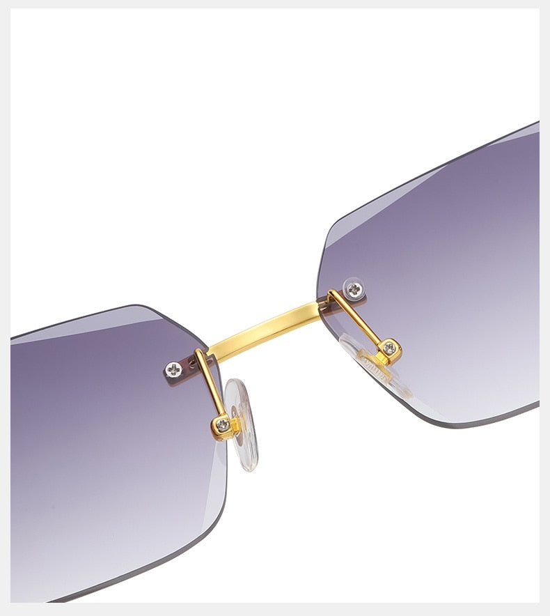 VVS Jewelry – Luxuriöse, randlose, quadratische Sonnenbrille
