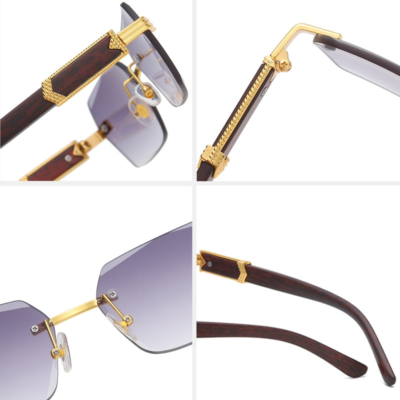 VVS Jewelry – Luxuriöse, randlose, quadratische Sonnenbrille
