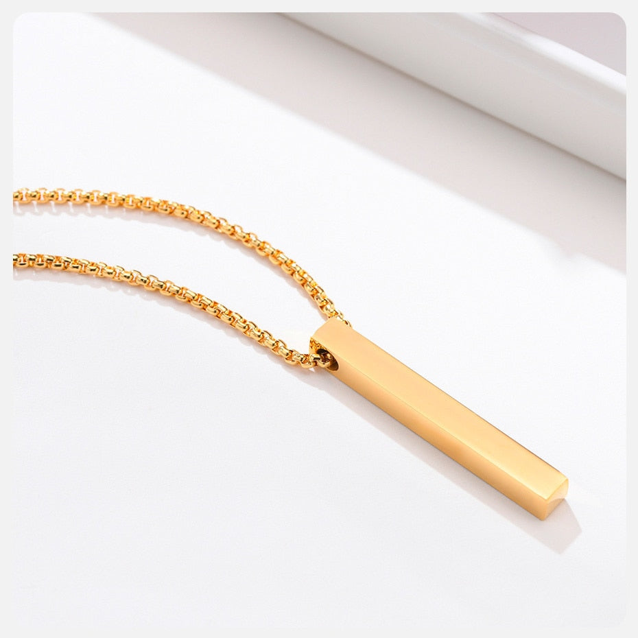 VVS Jewelry 5 mm minimalistische Box-Anhängerkette für Herren