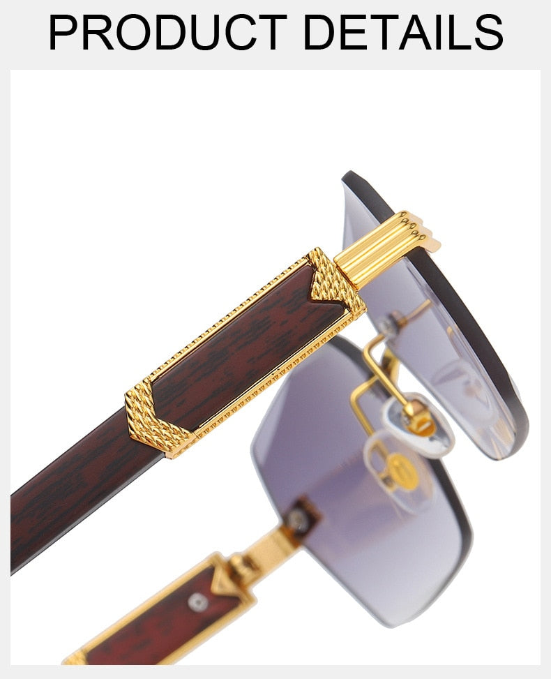 VVS Jewelry – Luxuriöse, randlose, quadratische Sonnenbrille