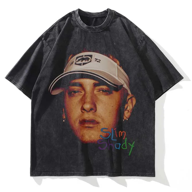 Eminem – Vintage – Ausgewaschenes, lockeres Grafik-T-Shirt
