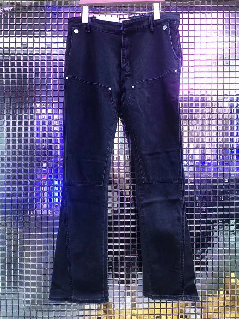 Lässige, gerade, zerrissene VVS-Jeans im Oversize-Stil
