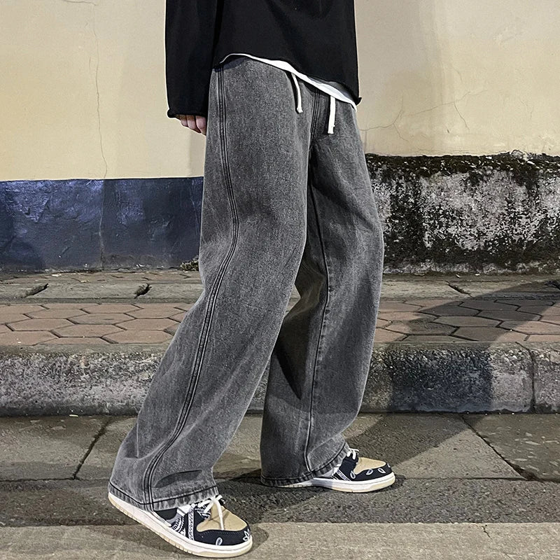 High Street Gerade, lockere Baggy-Jeans mit weitem Bein
