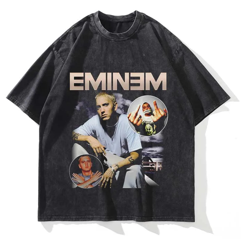 Eminem – Vintage – Ausgewaschenes, lockeres Grafik-T-Shirt