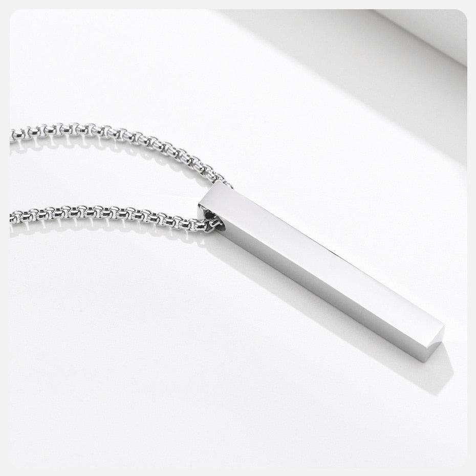 VVS Jewelry 5 mm minimalistische Box-Anhängerkette für Herren