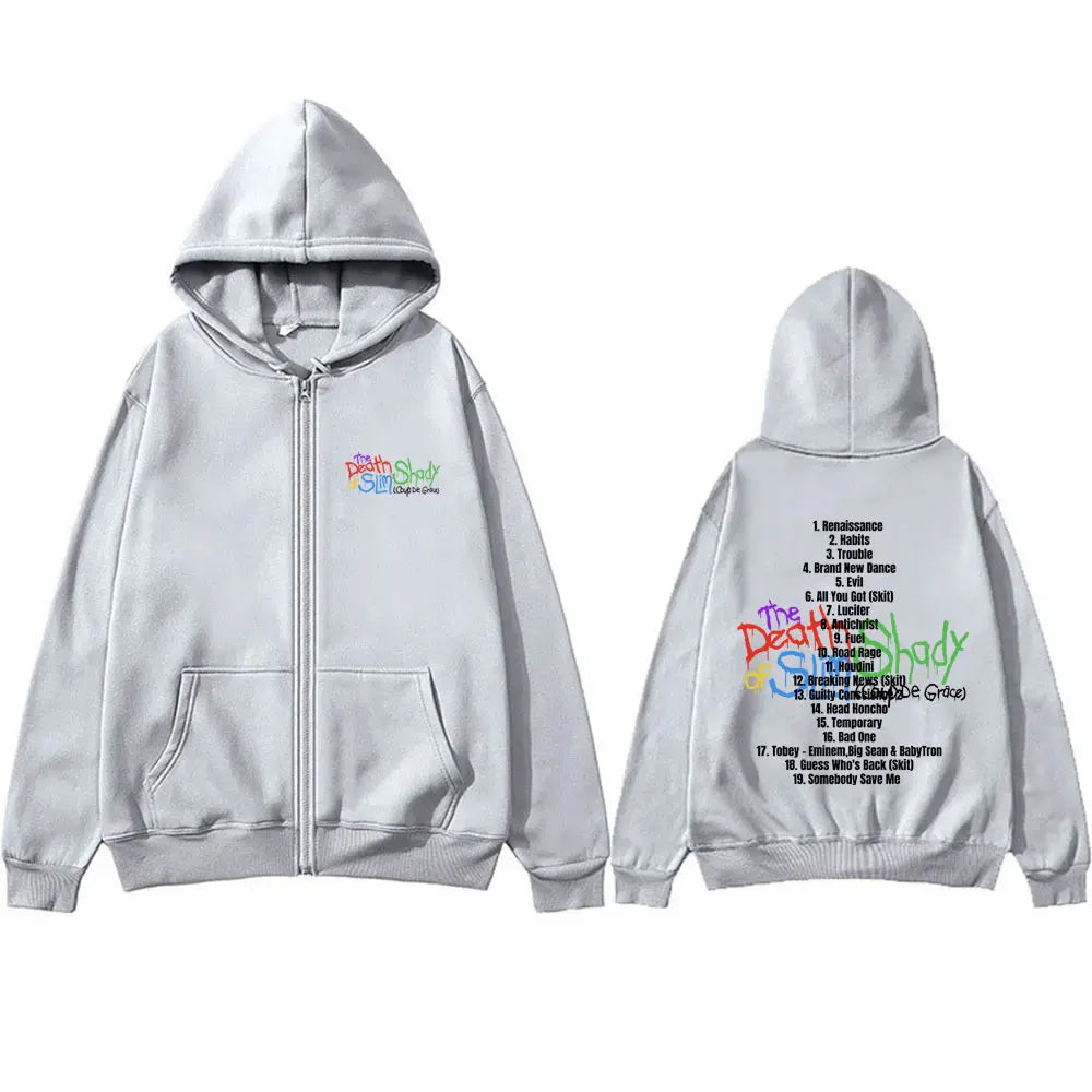 Eminem The Death of Slim Shady Grafik-Reißverschluss-Hoodie