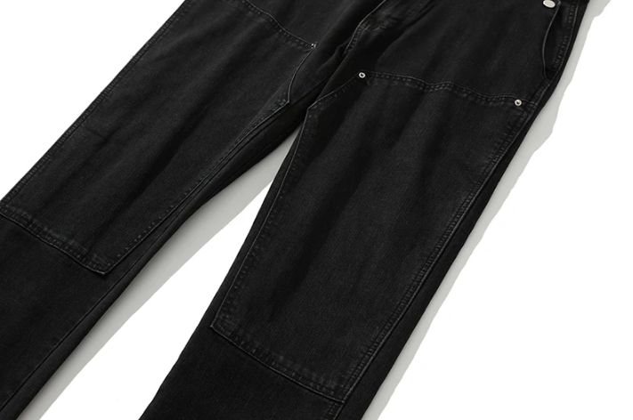Lässige, gerade, zerrissene VVS-Jeans im Oversize-Stil