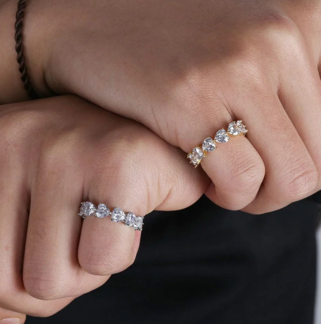 VVS Jewelry Heart Eternity Ring