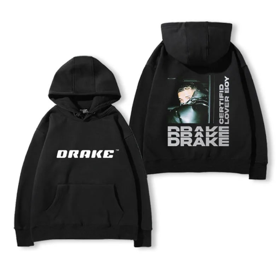 Kapuzenpullover mit Albumcover-Grafik von Drake Lover Boy