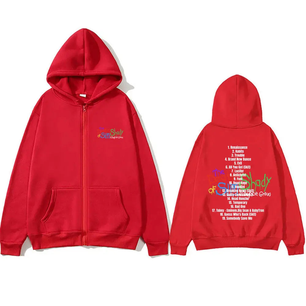 Eminem The Death of Slim Shady Grafik-Reißverschluss-Hoodie