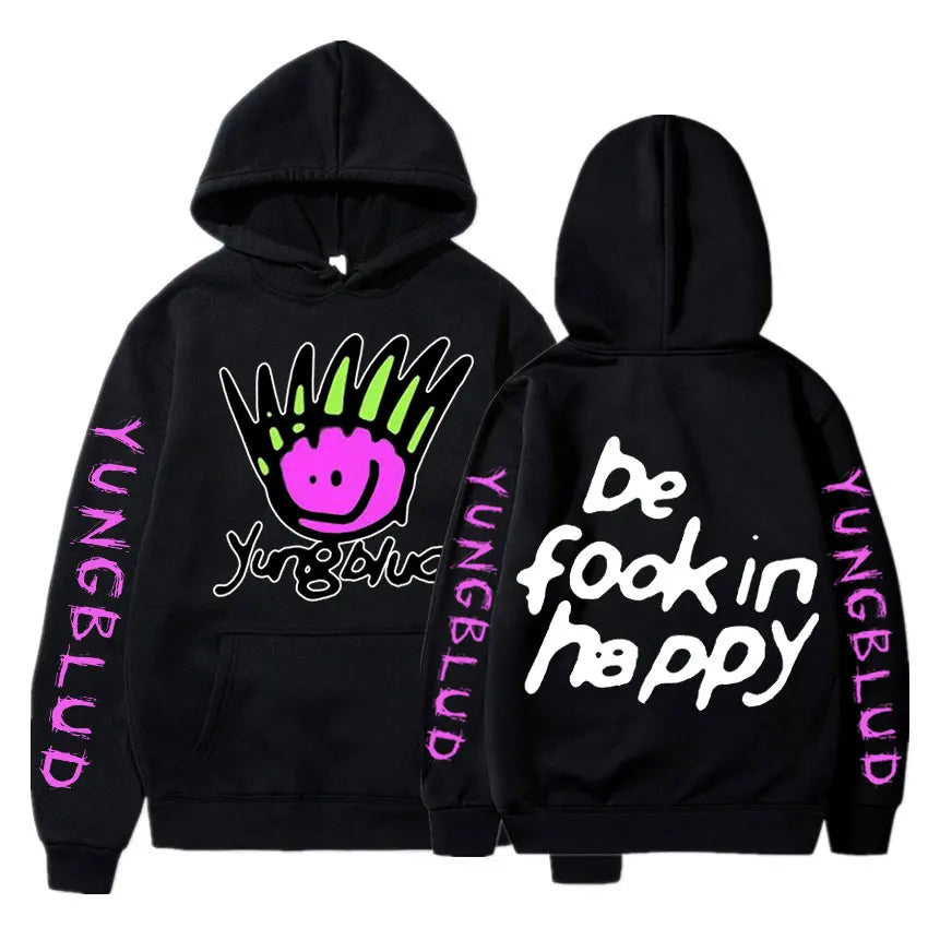 Yungblud Be Fookin' Happy Grafik Hoodie