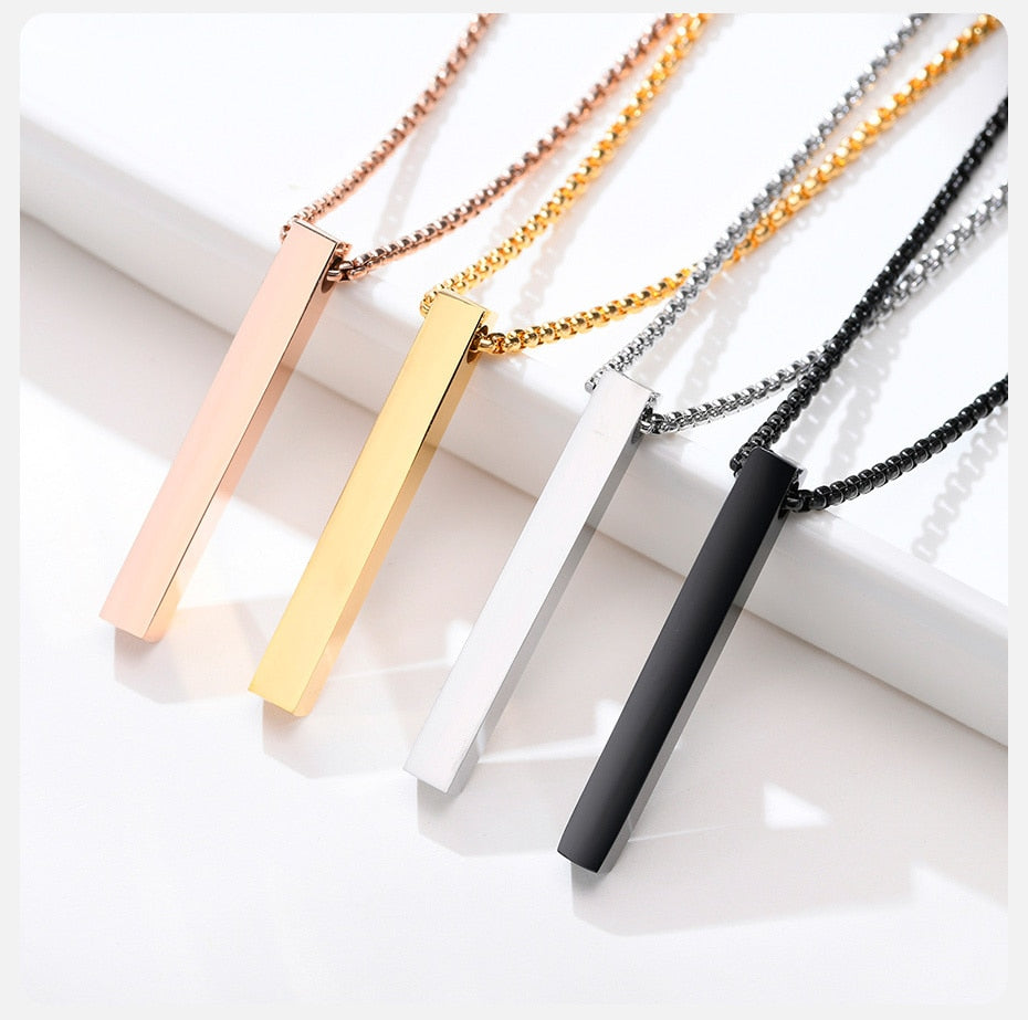 VVS Jewelry 5 mm minimalistische Box-Anhängerkette für Herren