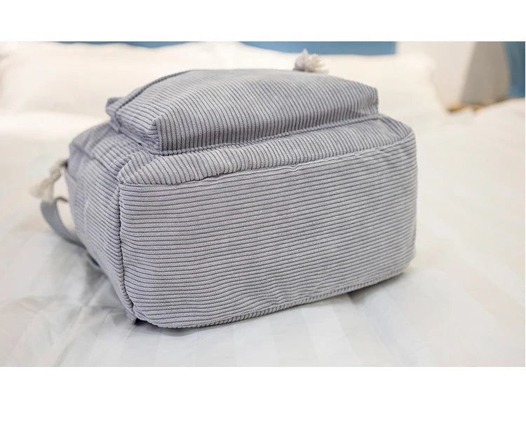 Sac à dos en velours côtelé avec nom personnalisé