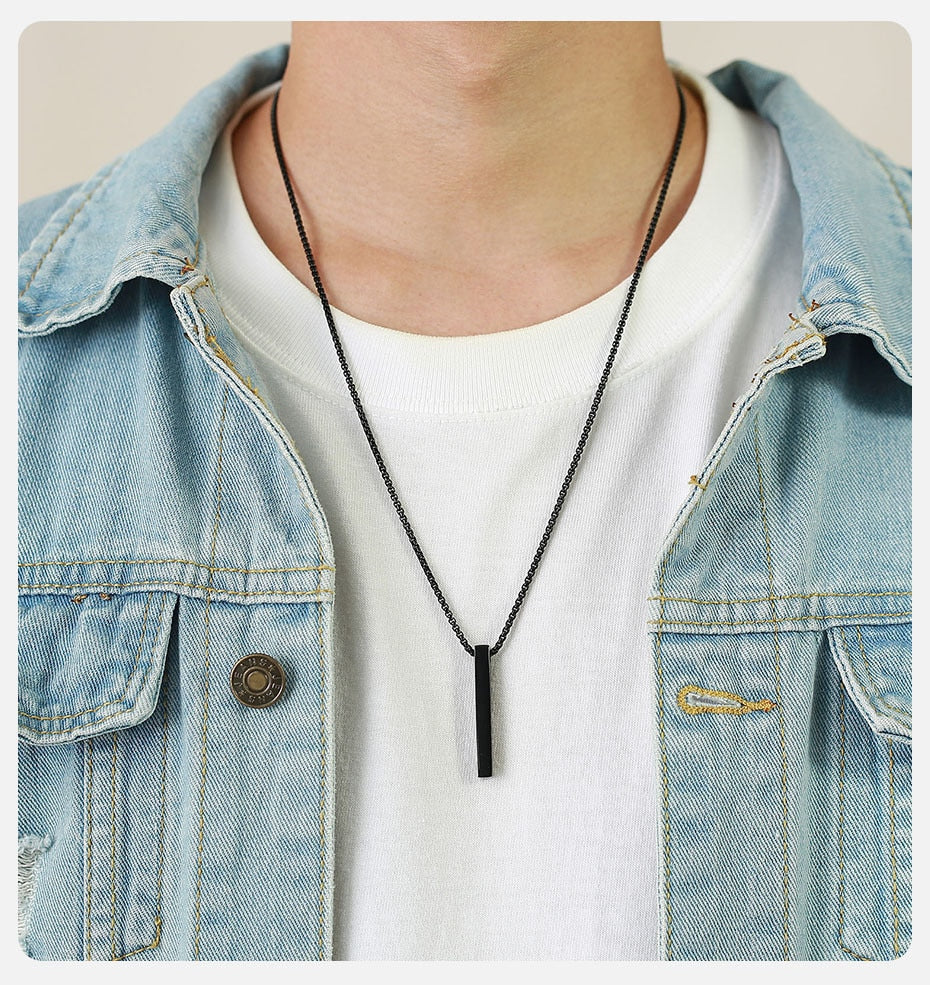VVS Jewelry 5 mm minimalistische Box-Anhängerkette für Herren
