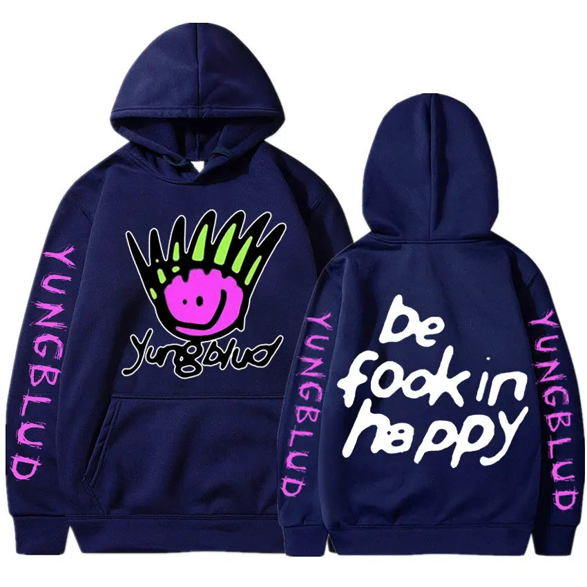 Yungblud Be Fookin' Happy Grafik Hoodie