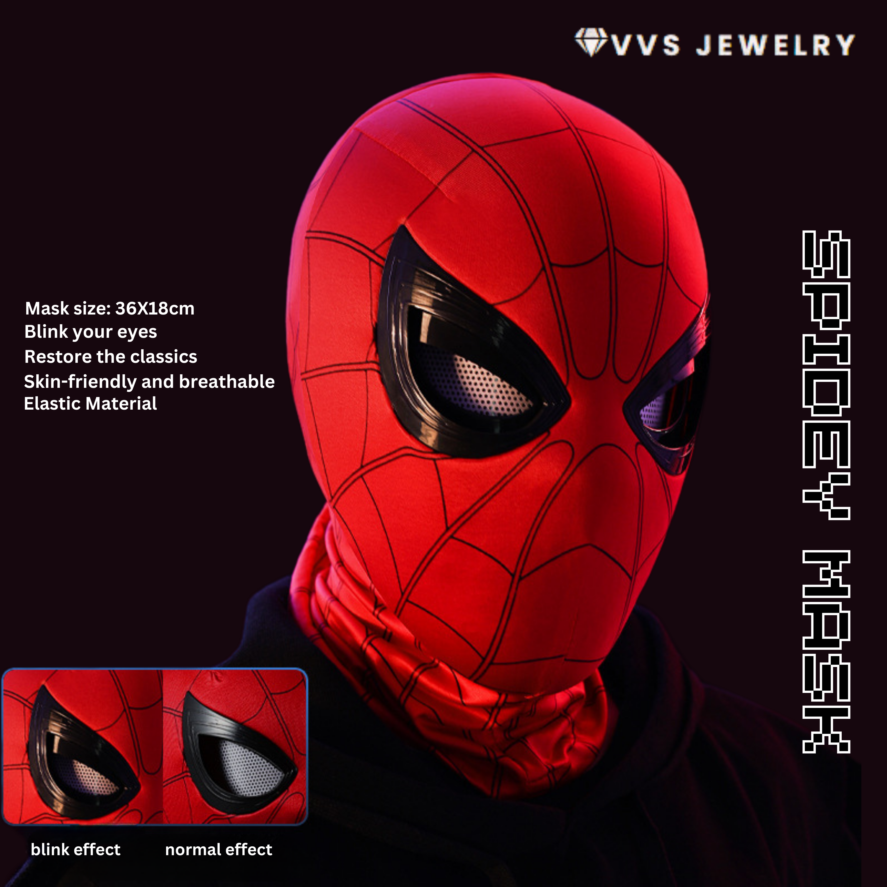 Masque de Spiderman qui fait un clin d'œil