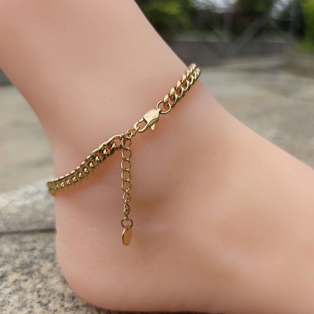 Bracelet de cheville cubain minimaliste réglable de 6 mm