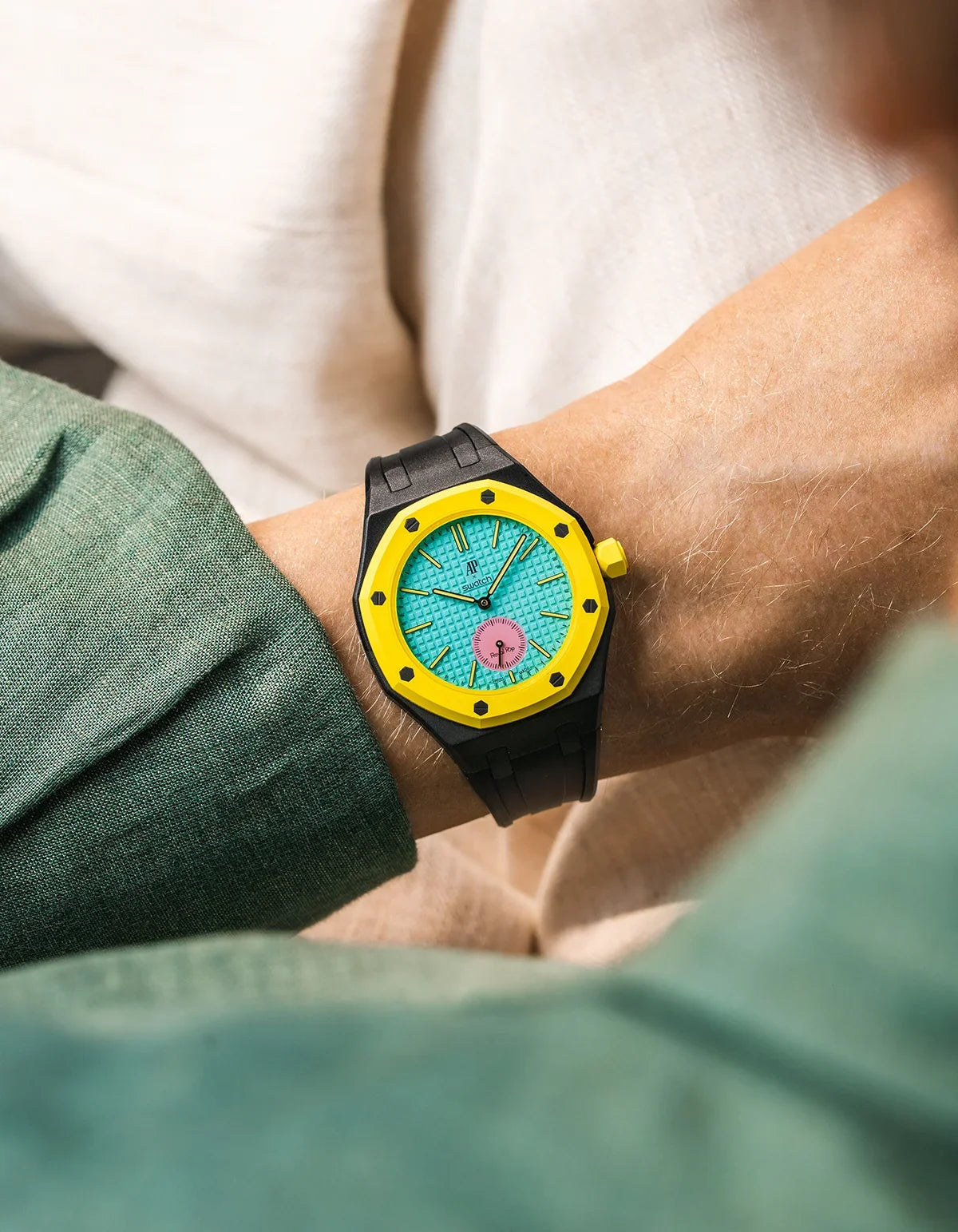 combo::black::rubber-strap-for-ap-x-swatch-royal-pop-black