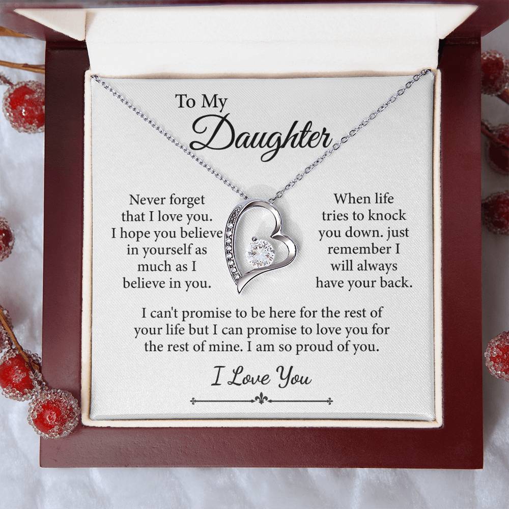 Collier avec message « À ma fille, je t'aime » (je suis si fier de toi)