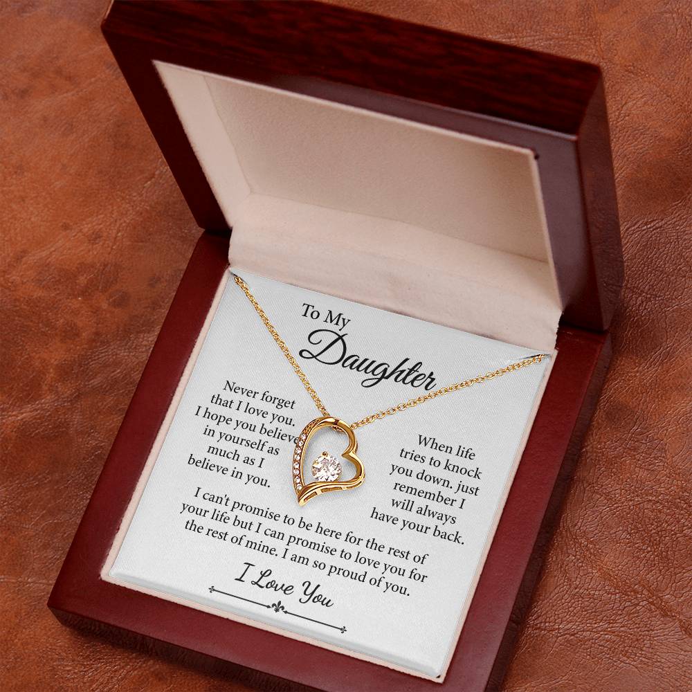 Collier avec message « À ma fille, je t'aime » (je suis si fier de toi)