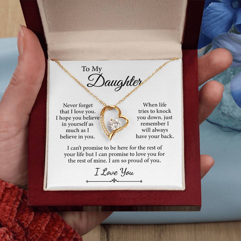 Collier avec message « À ma fille, je t'aime » (je suis si fier de toi)