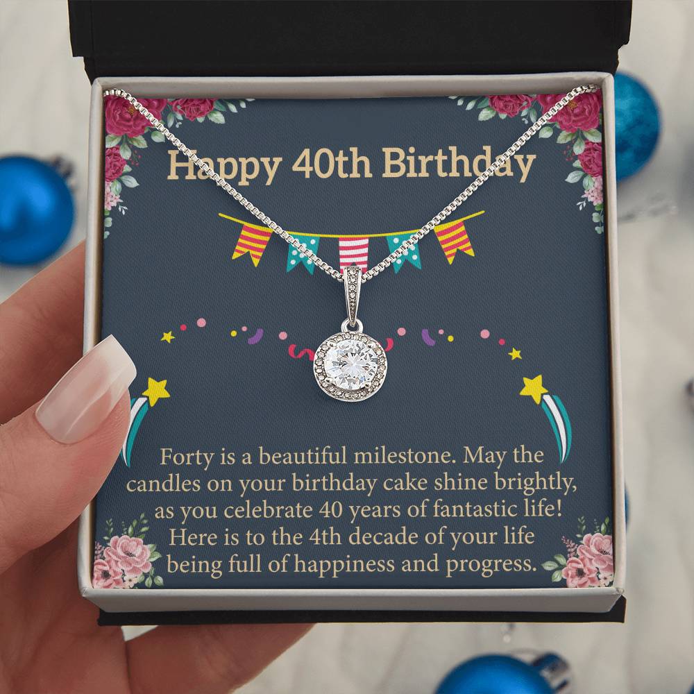 Halskette mit Grußkarte zum 40. Geburtstag