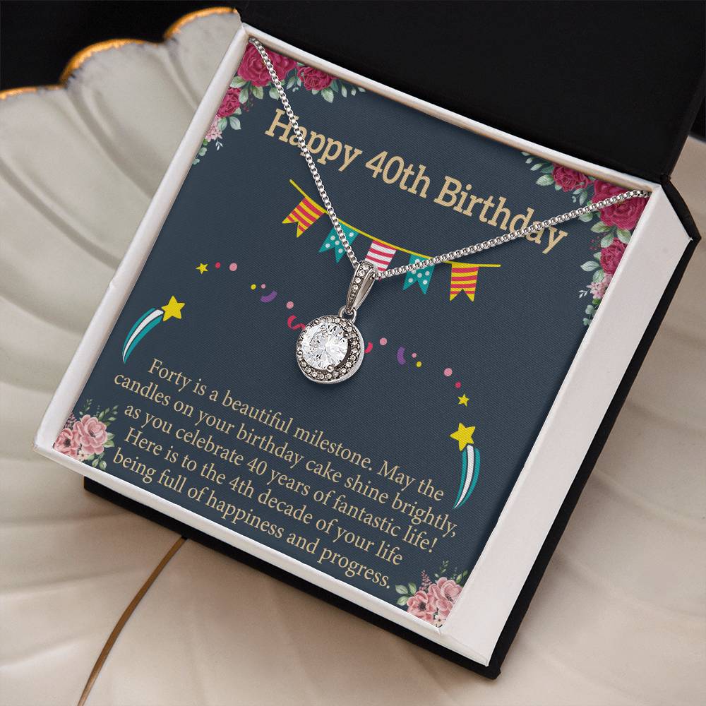 Halskette mit Grußkarte zum 40. Geburtstag