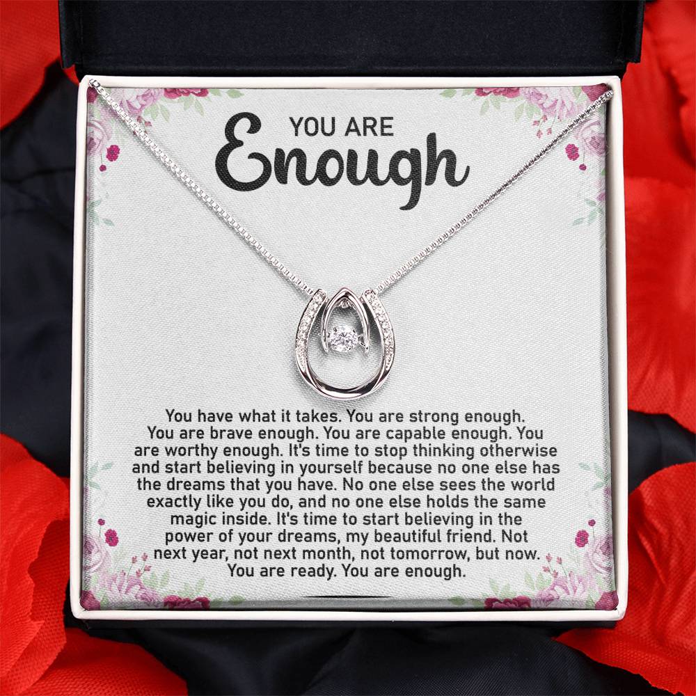 Halskette mit Botschaftskarte „You Are Enough“
