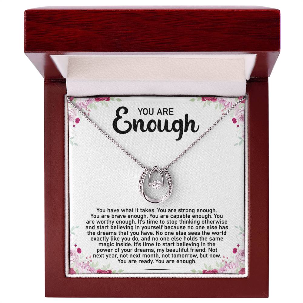 You Are Enough Message Card Necklace