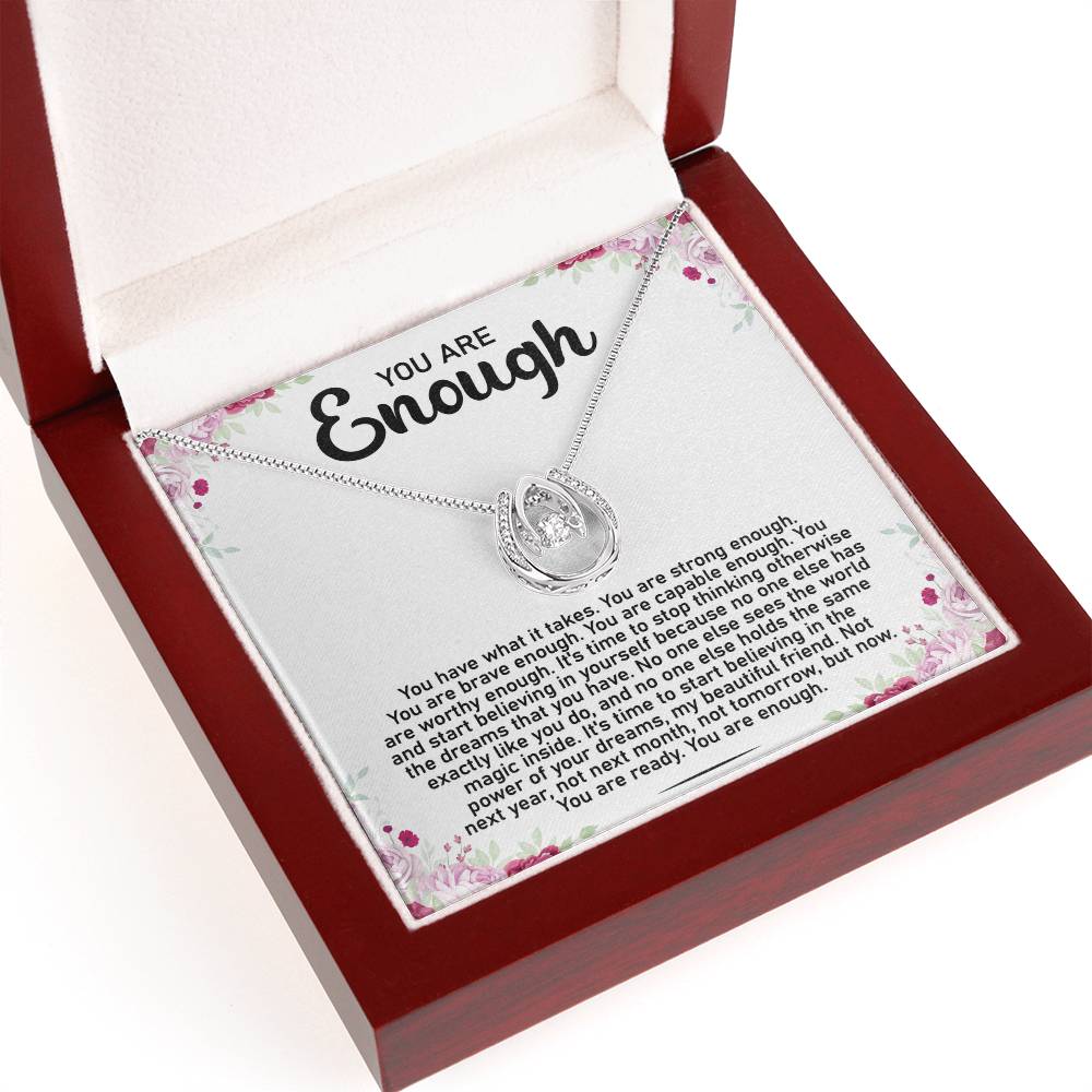 You Are Enough Message Card Necklace